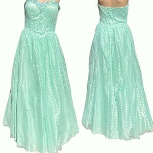 7/8 prom dress Mint Green Strapless Gown formal wedding dance party birthday